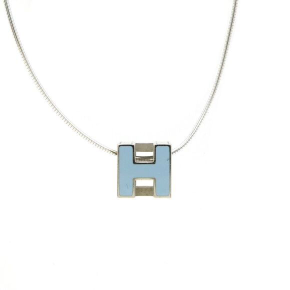 Hermes H Cube Logo Necklace Silver - Picture 1 of 8
